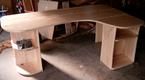 Schreibtisch aus Pappelholz selbst angefertigt