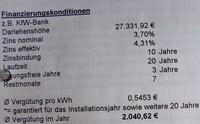 Finanzierung von Solaranlagen
Die Finanzierung von Solaranlagen ist nicht immer einfach. Das liegt aber nicht an den Anlagen, sondern meist an der Darstellung der Bonität und der Beurteilung der Anlage.