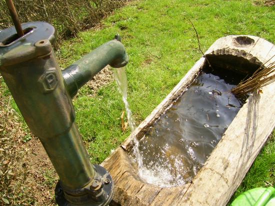 Brunnentrog aus Pappelholz gehackt
Ich höre schon die Holzexperten lästern, ein Trog aus Pappelholz der hält doch nicht. Nun, warten wir es ab. Seit 4 Jahren steht der Trog jetzt schon ganzjährig voll Wasser.