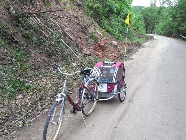 Fahrrad mit 2-Sitzer Anhänger
Mein Lieblingsfahrzeug ist das Fahrrad. Es erlaubt eine Fortbewegung mit relativ hoher Geschwindigkeit und ist dabei leise und friedlich zu  Mensch und Tier.